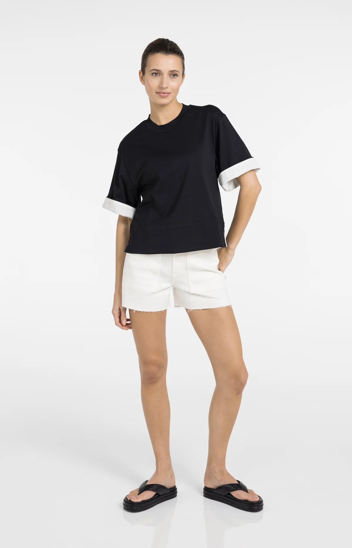 YAYA T-shirt with Cuff Detail