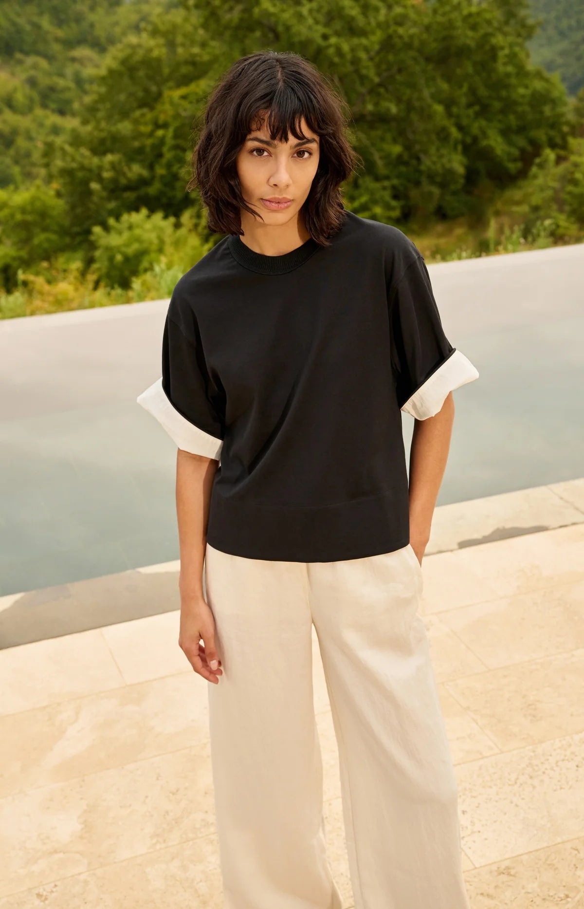 YAYA T-shirt with Cuff Detail