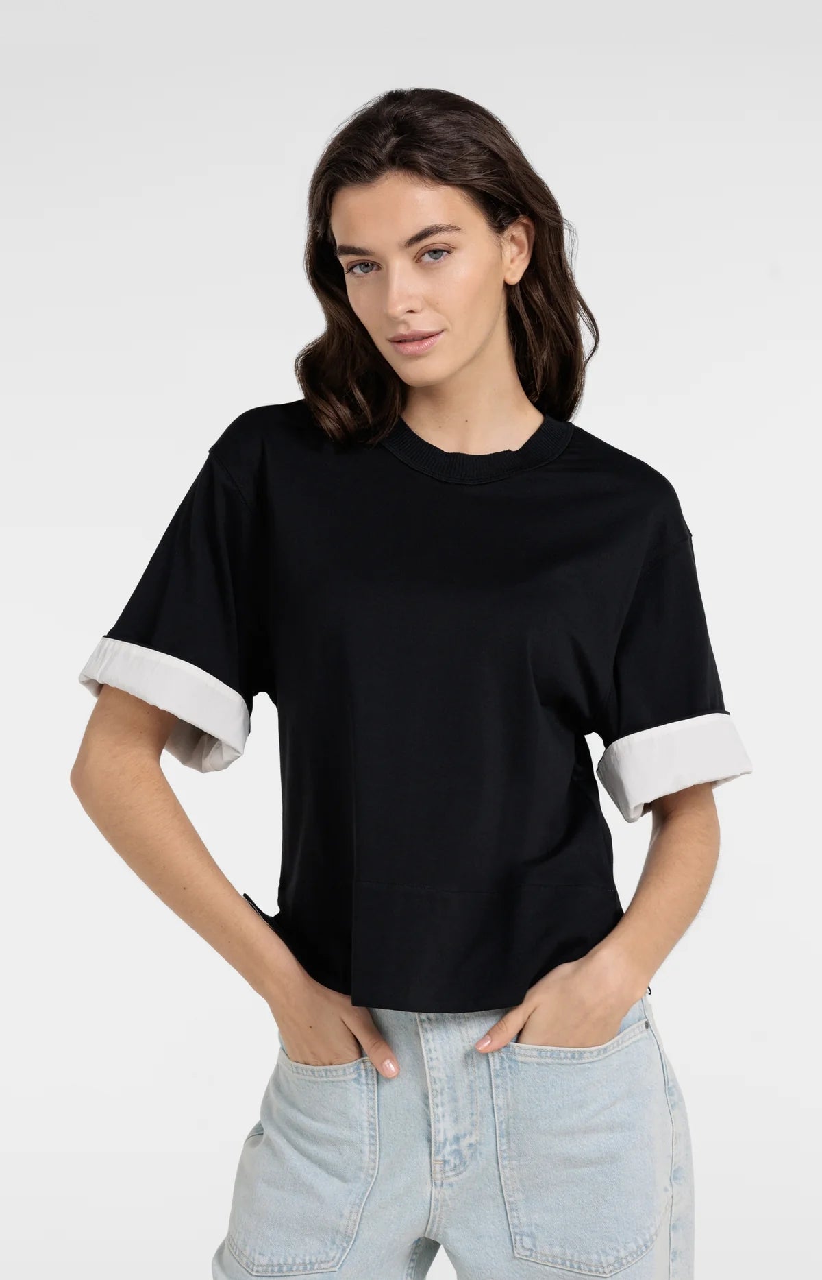 YAYA T-shirt with Cuff Detail