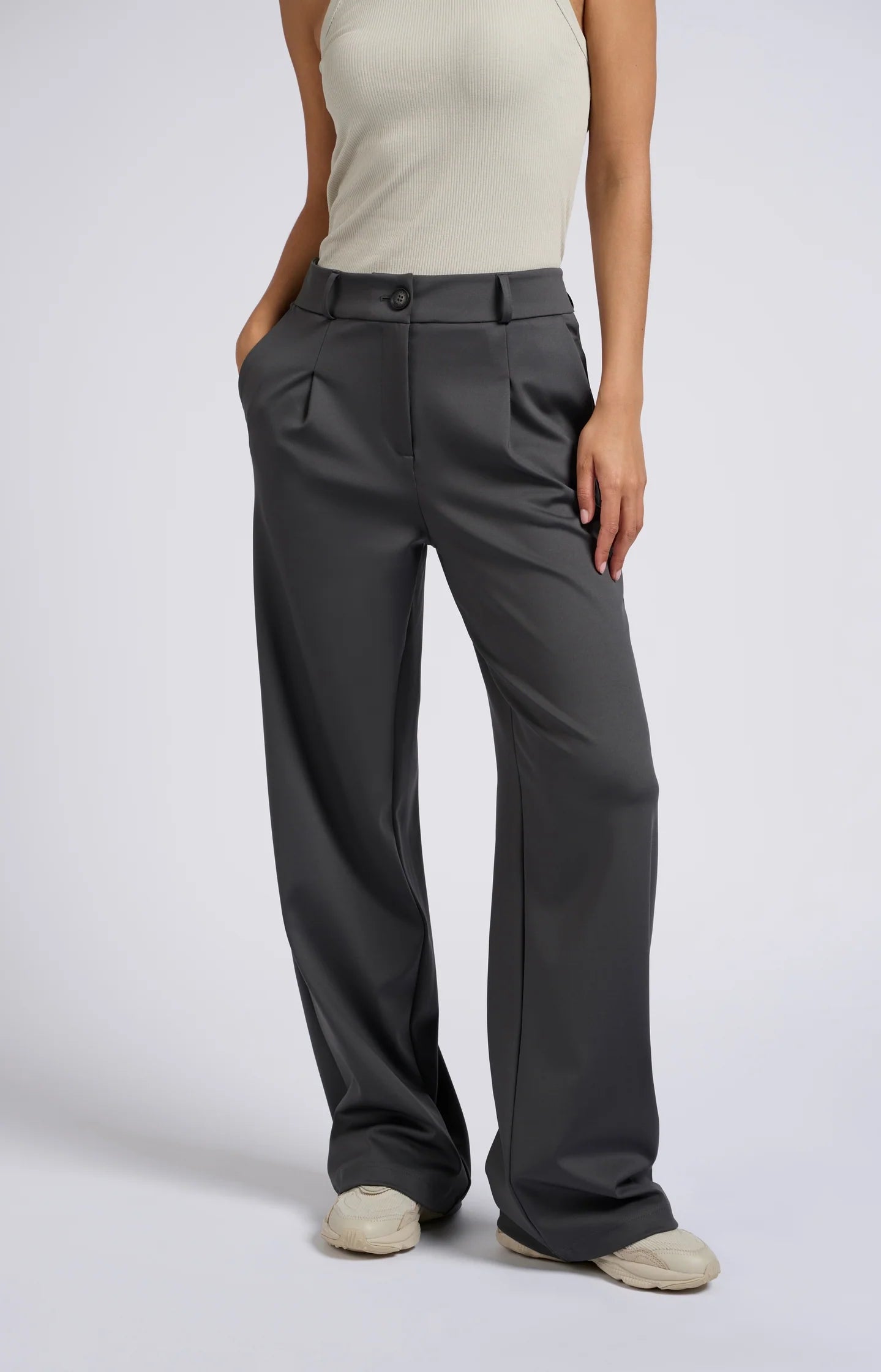 YAYA Jersey Wide Leg Trouser