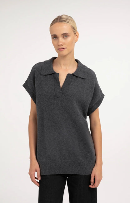 YAYA Knitted Spencer with Collar