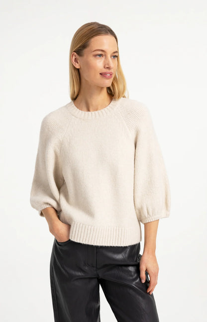 YAYA Sweater with Textured Sleeves