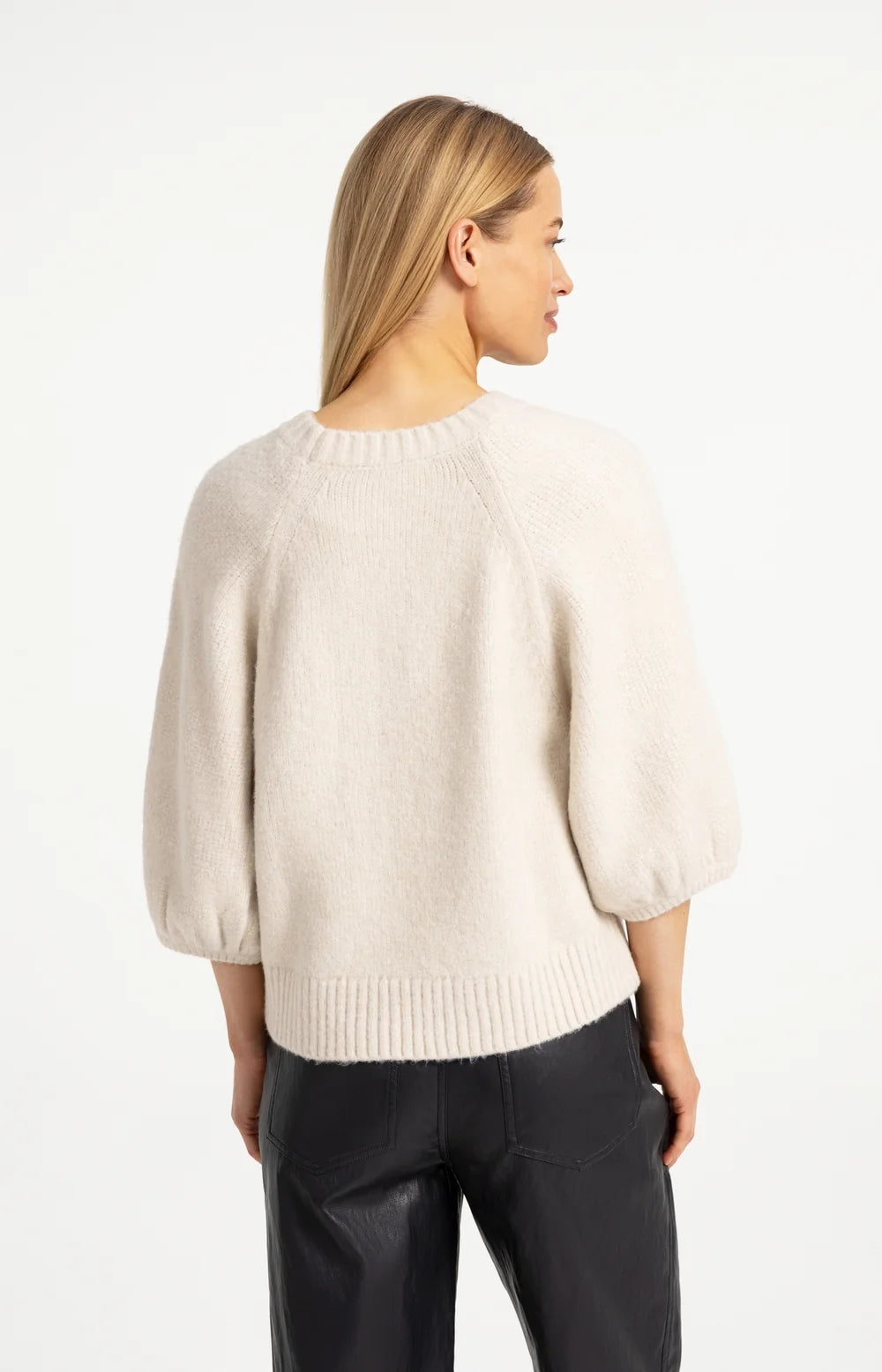 YAYA Sweater with Textured Sleeves