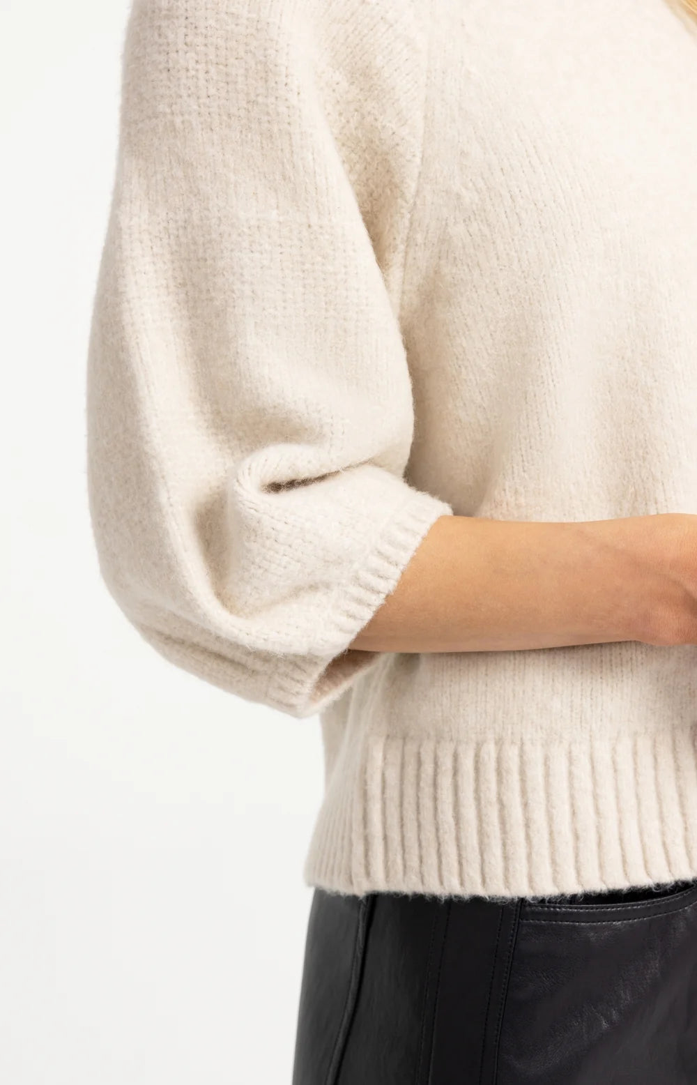 YAYA Sweater with Textured Sleeves