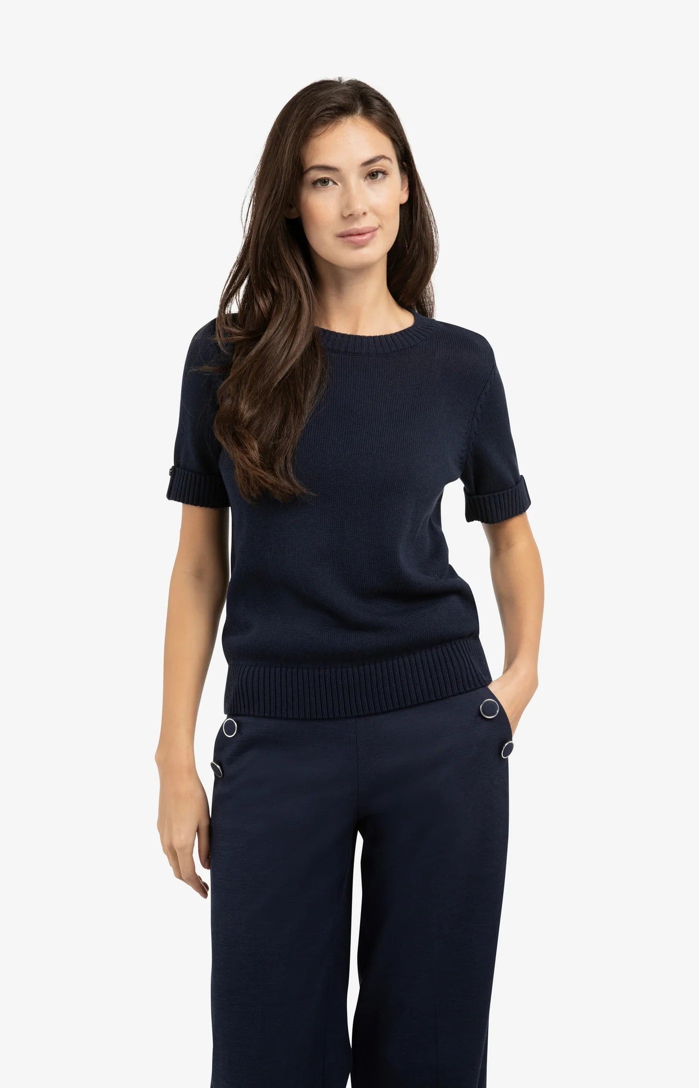 YAYA Knit Short Sleeve Top