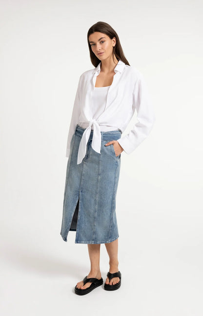 YAYA Twin Set Tie Blouse