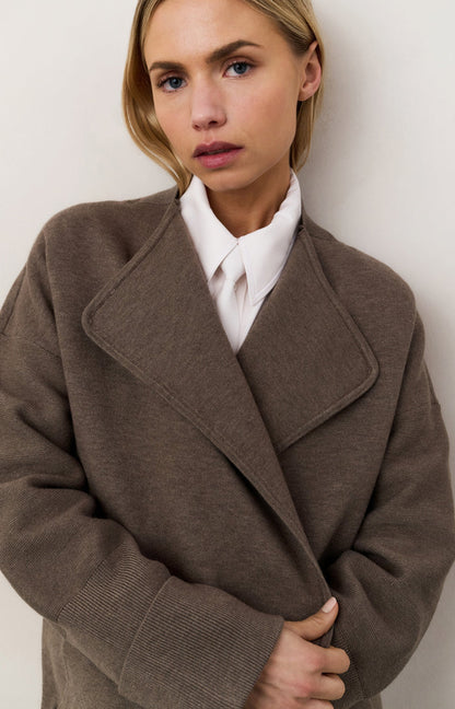 YAYA Long Coat-igan with Patch Pockets