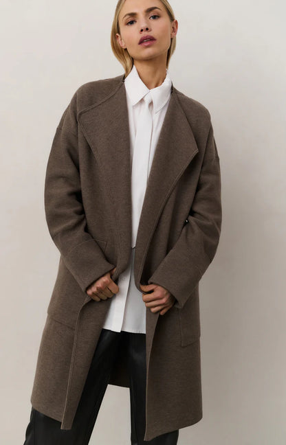 YAYA Long Coat-igan with Patch Pockets