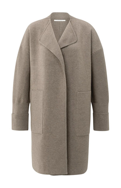 YAYA Long Coat-igan with Patch Pockets