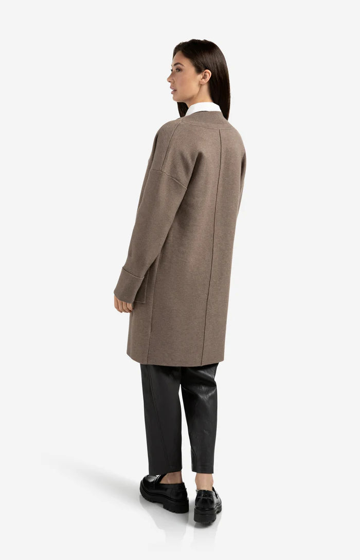 YAYA Long Coat-igan with Patch Pockets