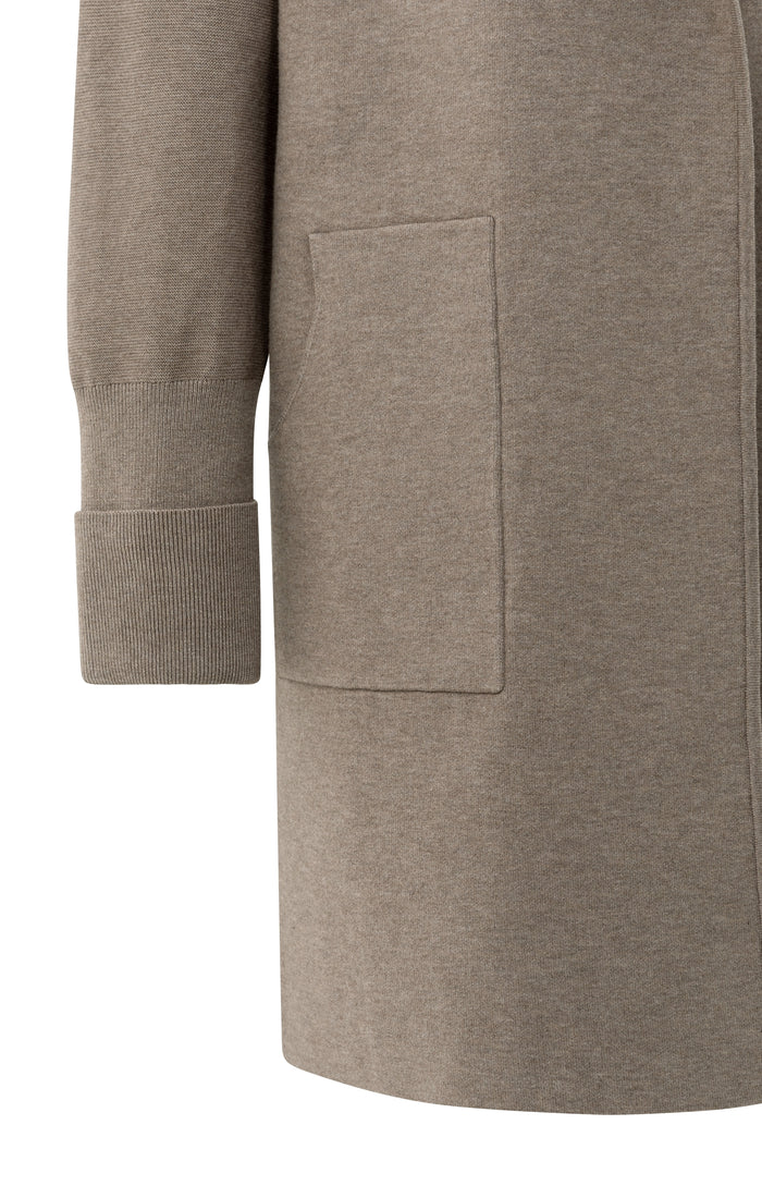 YAYA Long Coat-igan with Patch Pockets