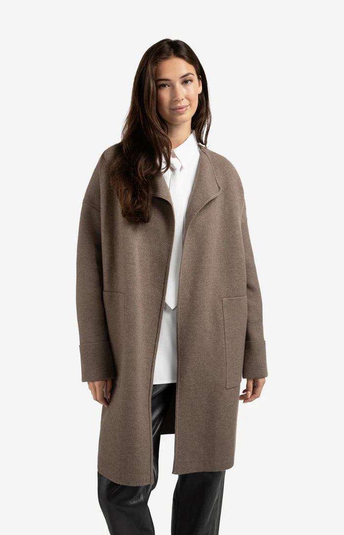 YAYA Long Coat-igan with Patch Pockets