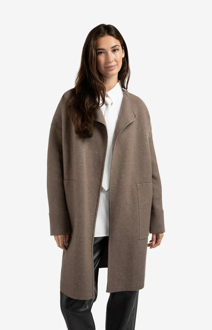 YAYA Long Coat-igan with Patch Pockets