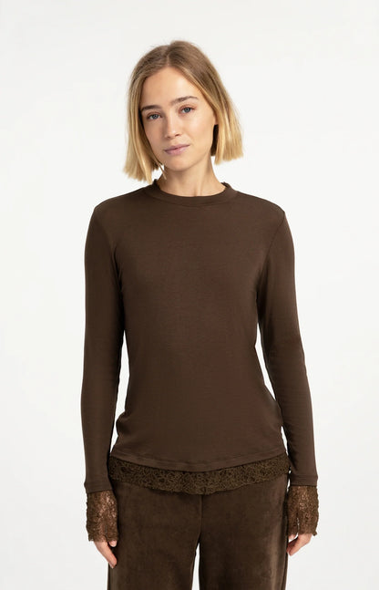 YAYA Long Sleeve with Lace Detail