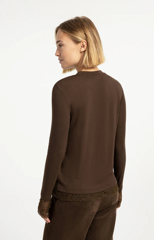 YAYA Long Sleeve with Lace Detail