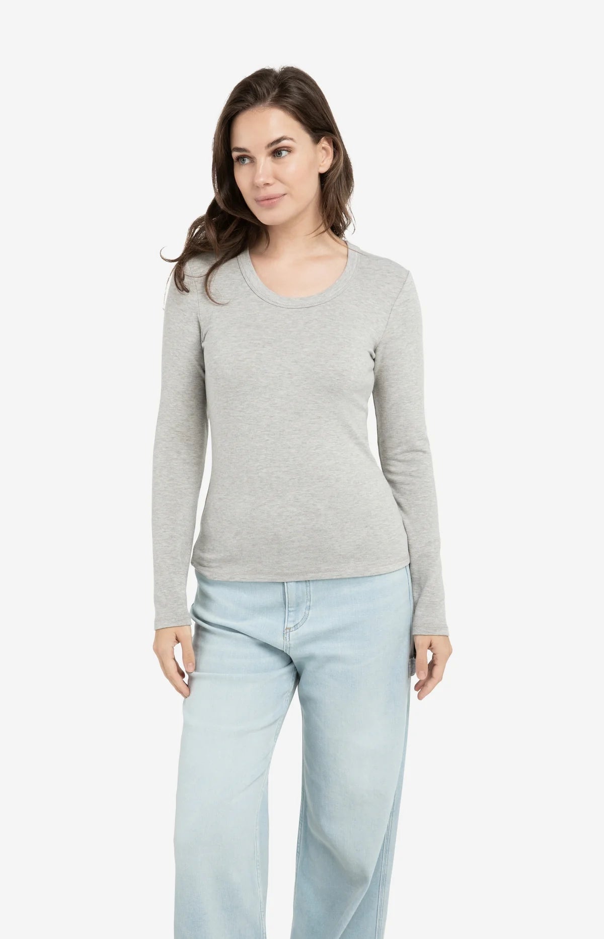 YAYA Round Neck Long Sleeve Top