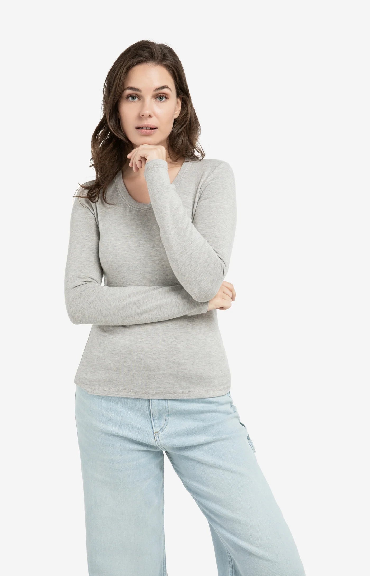 YAYA Round Neck Long Sleeve Top