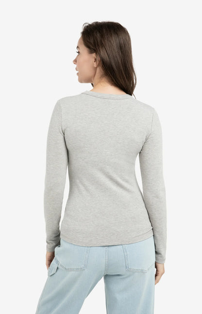 YAYA Round Neck Long Sleeve Top