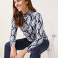 Gerry Weber Jersey Print Mock Neck Top