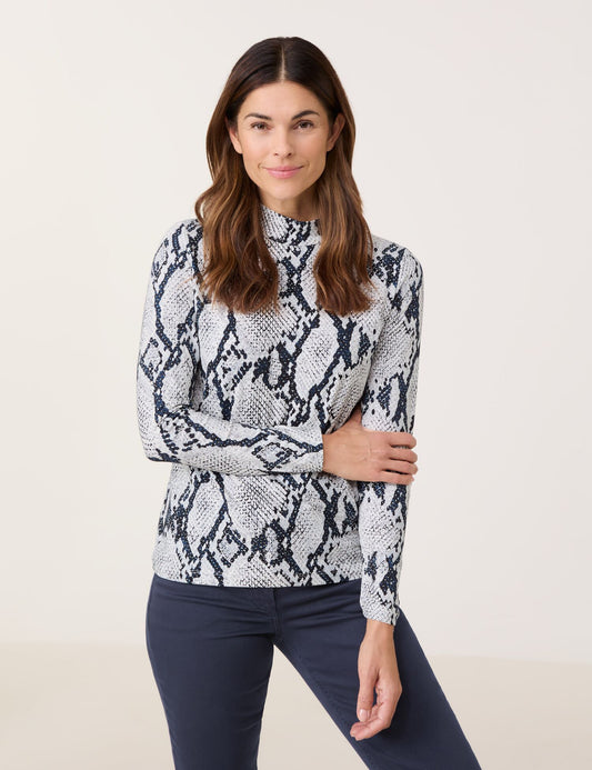 Gerry Weber Jersey Print Mock Neck Top