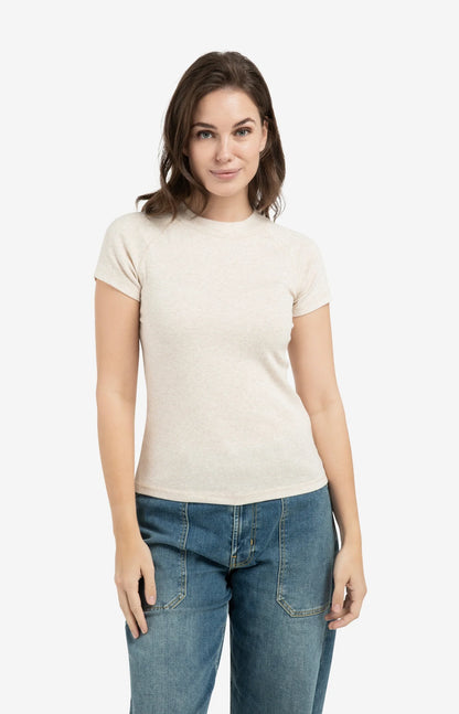YAYA Melange Jersey Short Sleeve Top