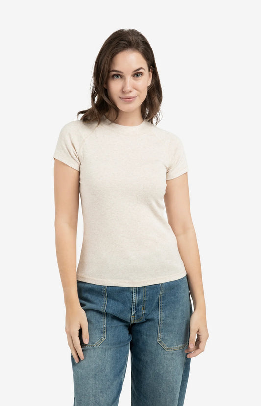 YAYA Melange Jersey Short Sleeve Top