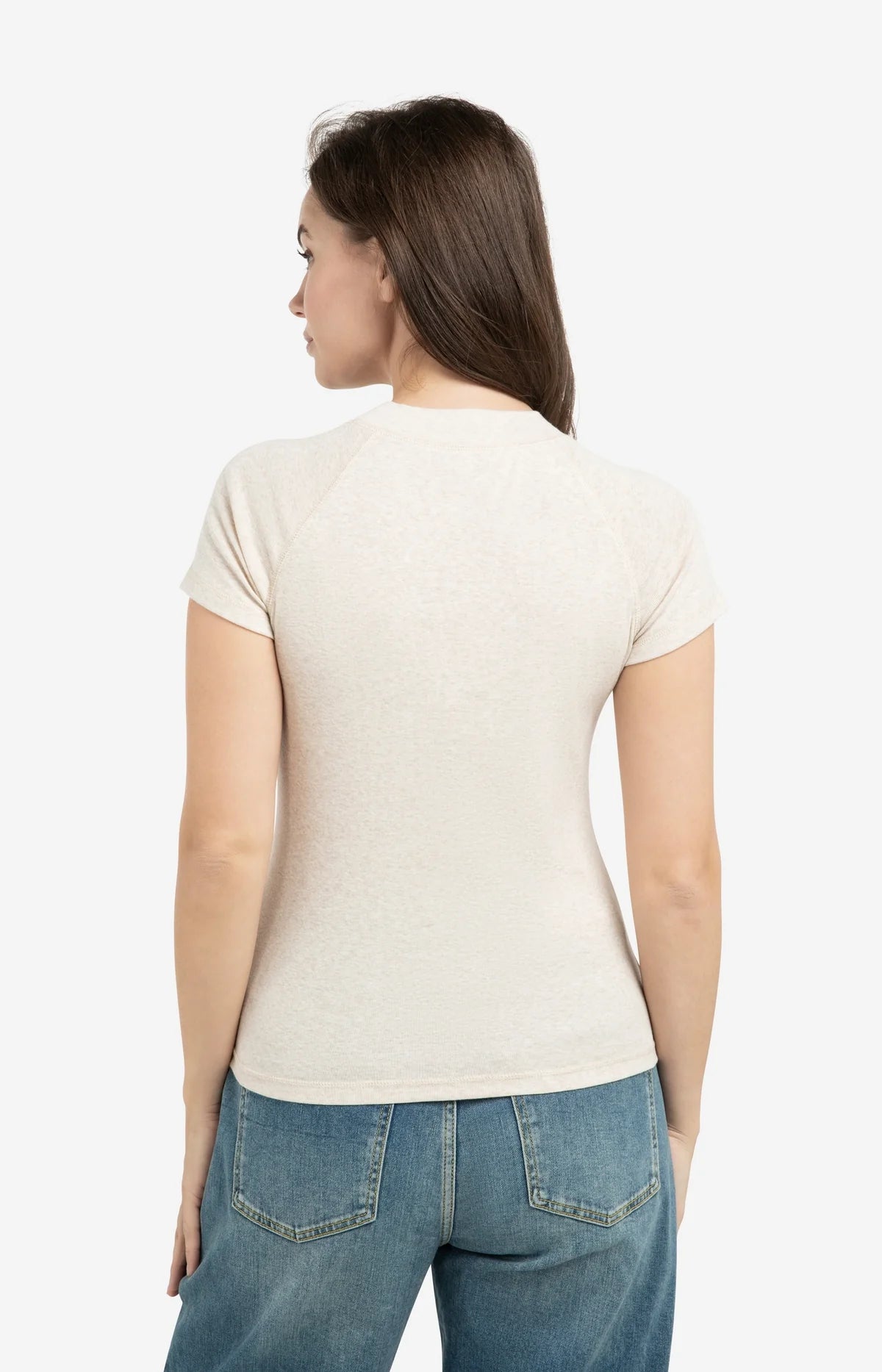 YAYA Melange Jersey Short Sleeve Top