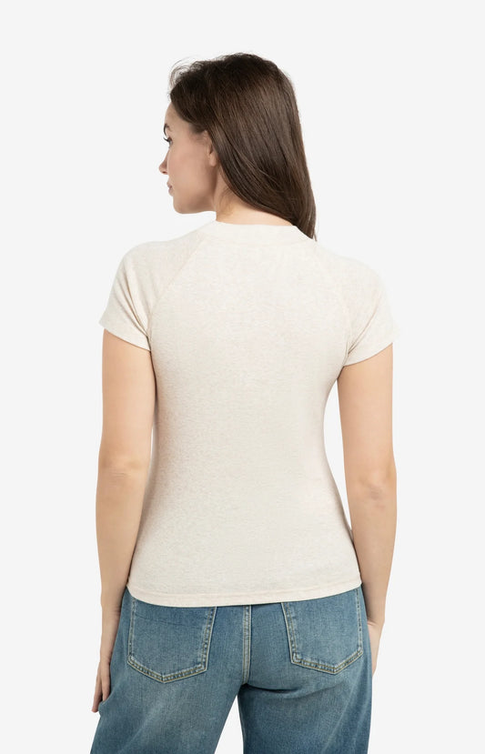 YAYA Melange Jersey Short Sleeve Top