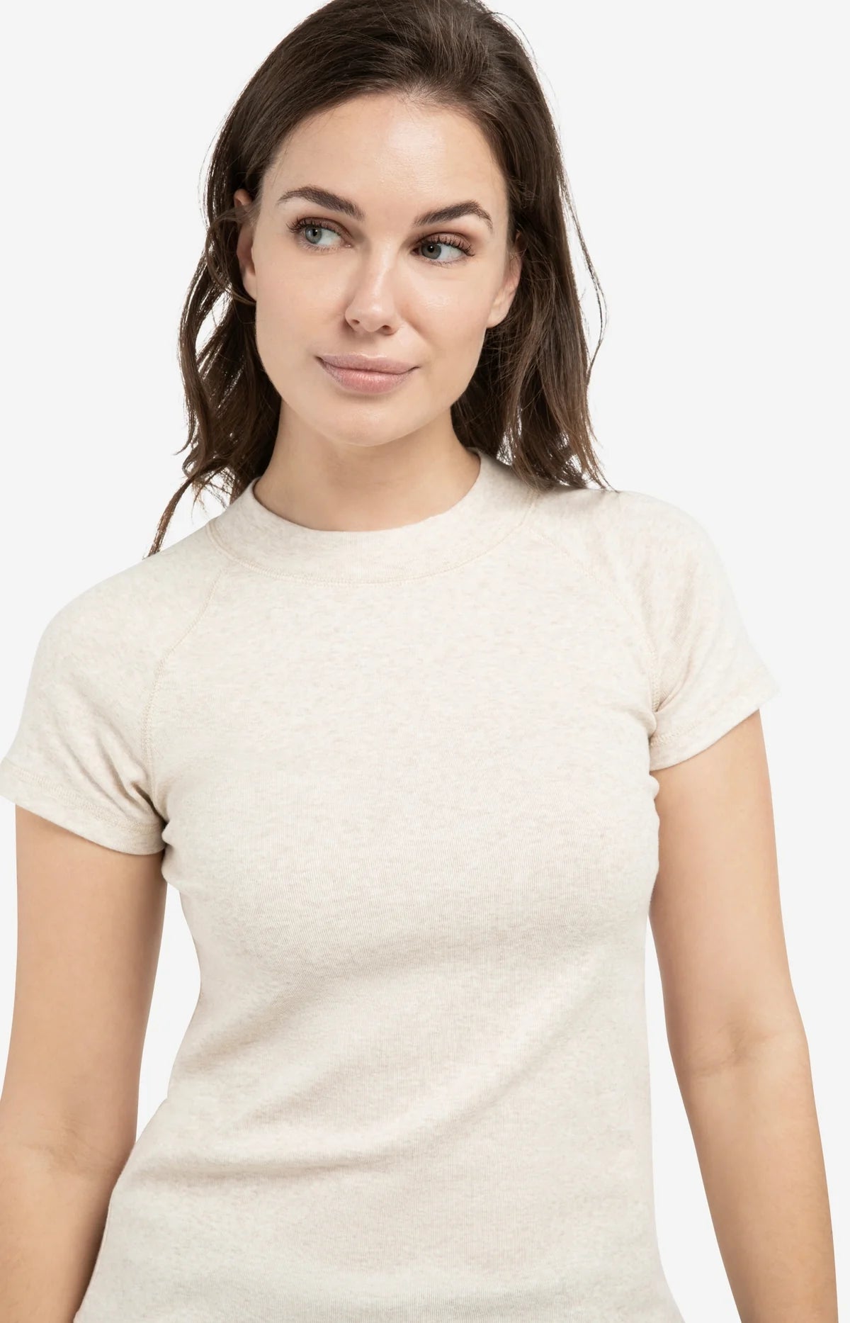 YAYA Melange Jersey Short Sleeve Top