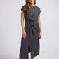 YAYA Pleated Cap Sleeve Dress