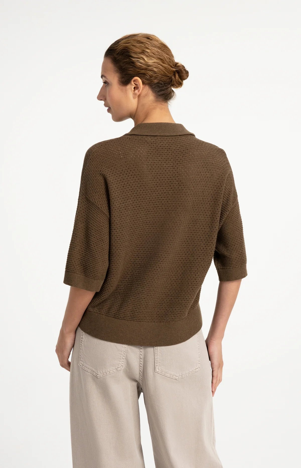 YAYA Mesh Stitch Cardigan