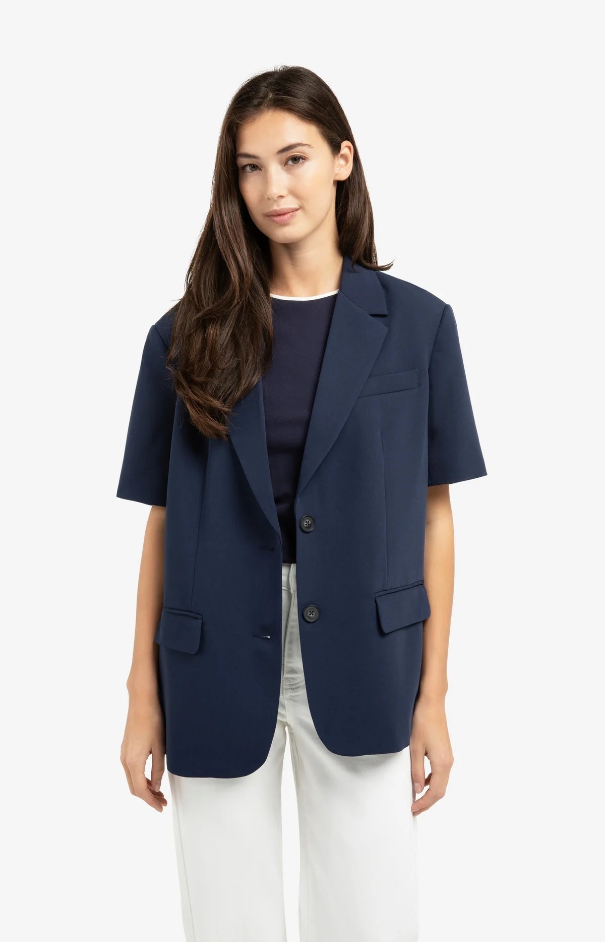 YAYA Oversized Short Sleeve Blazer