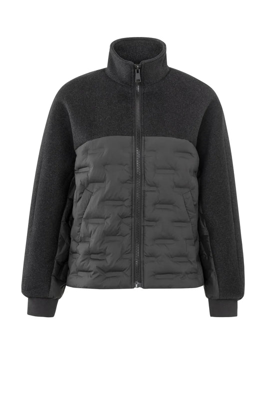 YAYA Oversized Crop Quilted Jacket