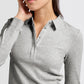 YAYA Cotton Rib Polo Long Sleeve