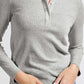 YAYA Cotton Rib Polo Long Sleeve