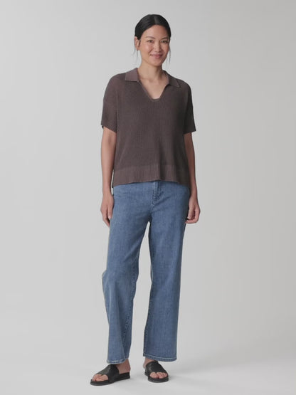 Eileen Fisher Cotton Stretch Denim Straight Jean
