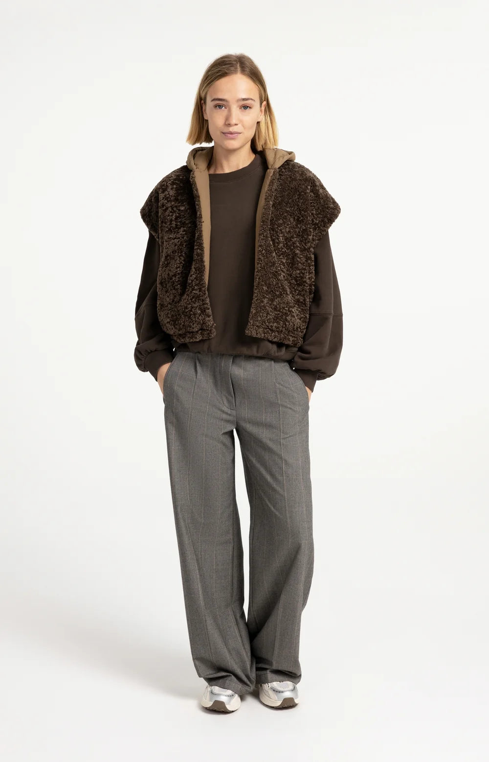 YAYA Reversible Faux Fur Bodywarmer