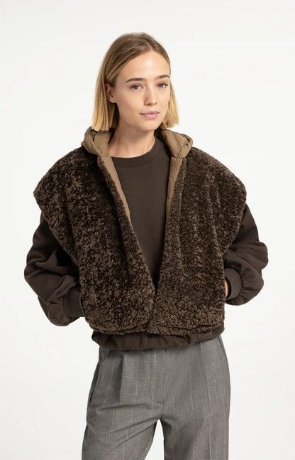 YAYA Reversible Faux Fur Bodywarmer