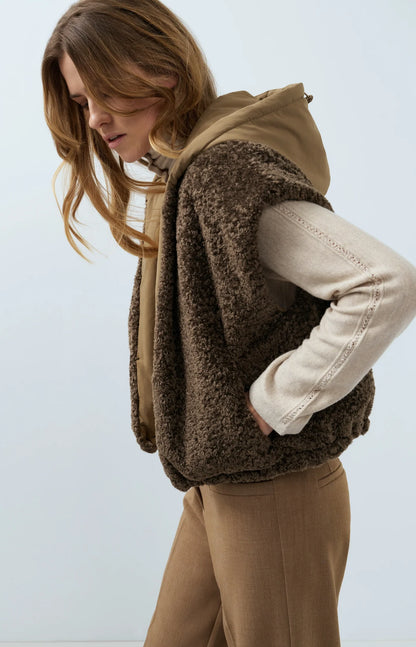 YAYA Reversible Faux Fur Bodywarmer