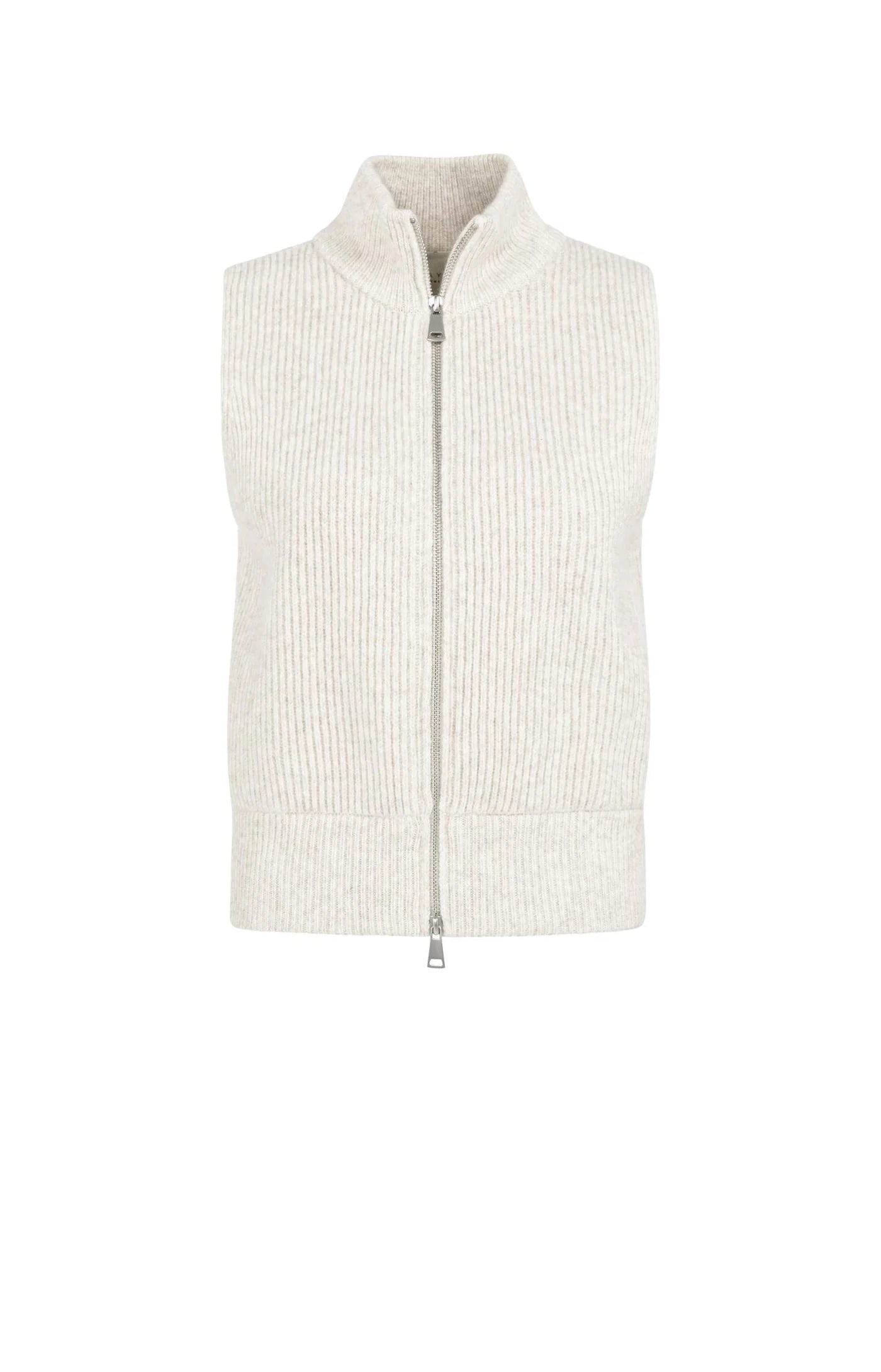 YAYA Knitted Sleeveless Cardigan with Zipper