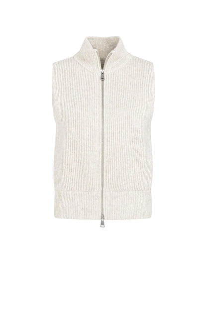 YAYA Knitted Sleeveless Cardigan with Zipper