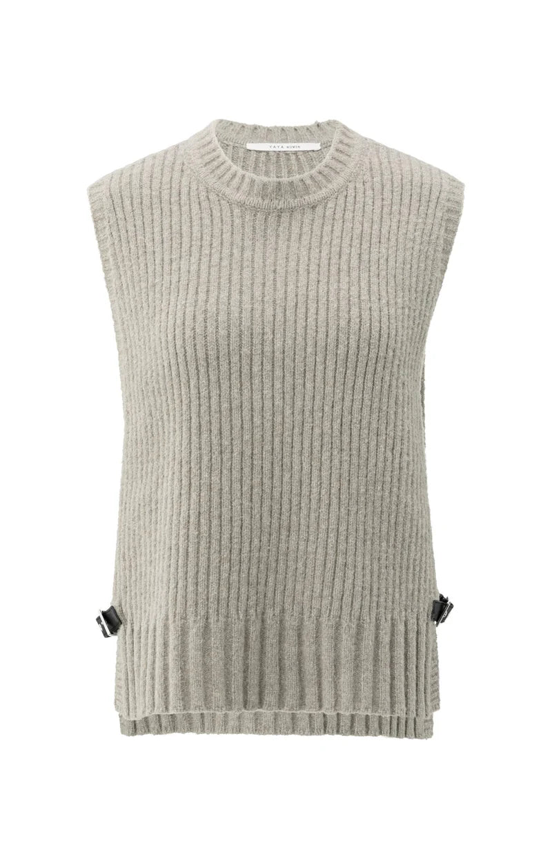 YAYA Ribbed Sleeveless Sweater