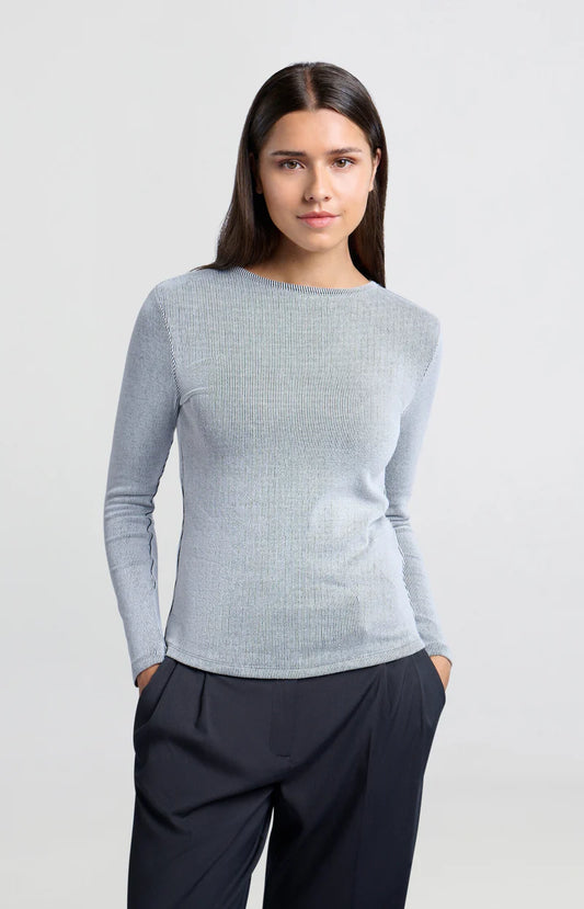 YAYA Rib Top with Shoulder Pads