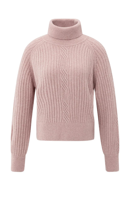 YAYA Cable Knit Turtleneck Sweater