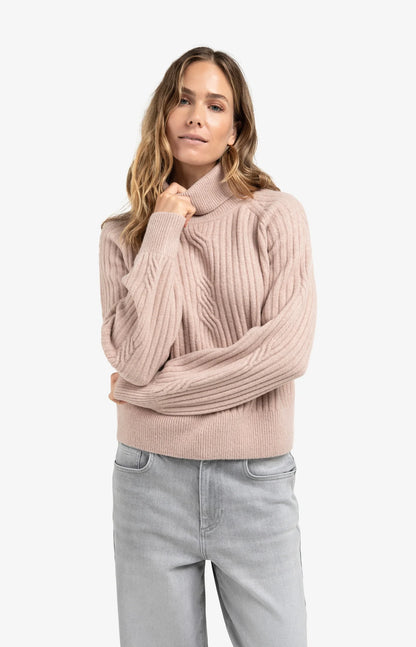 YAYA Cable Knit Turtleneck Sweater