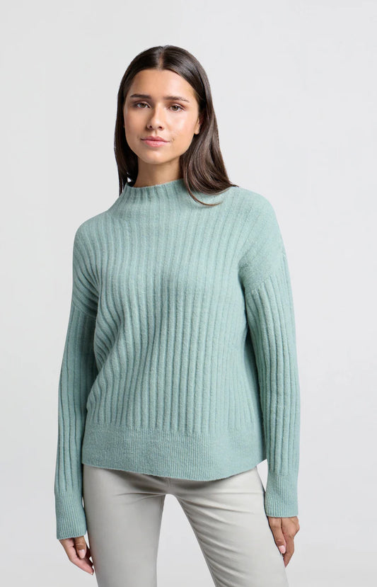 YAYA Ribbed Turtleneck Sweater