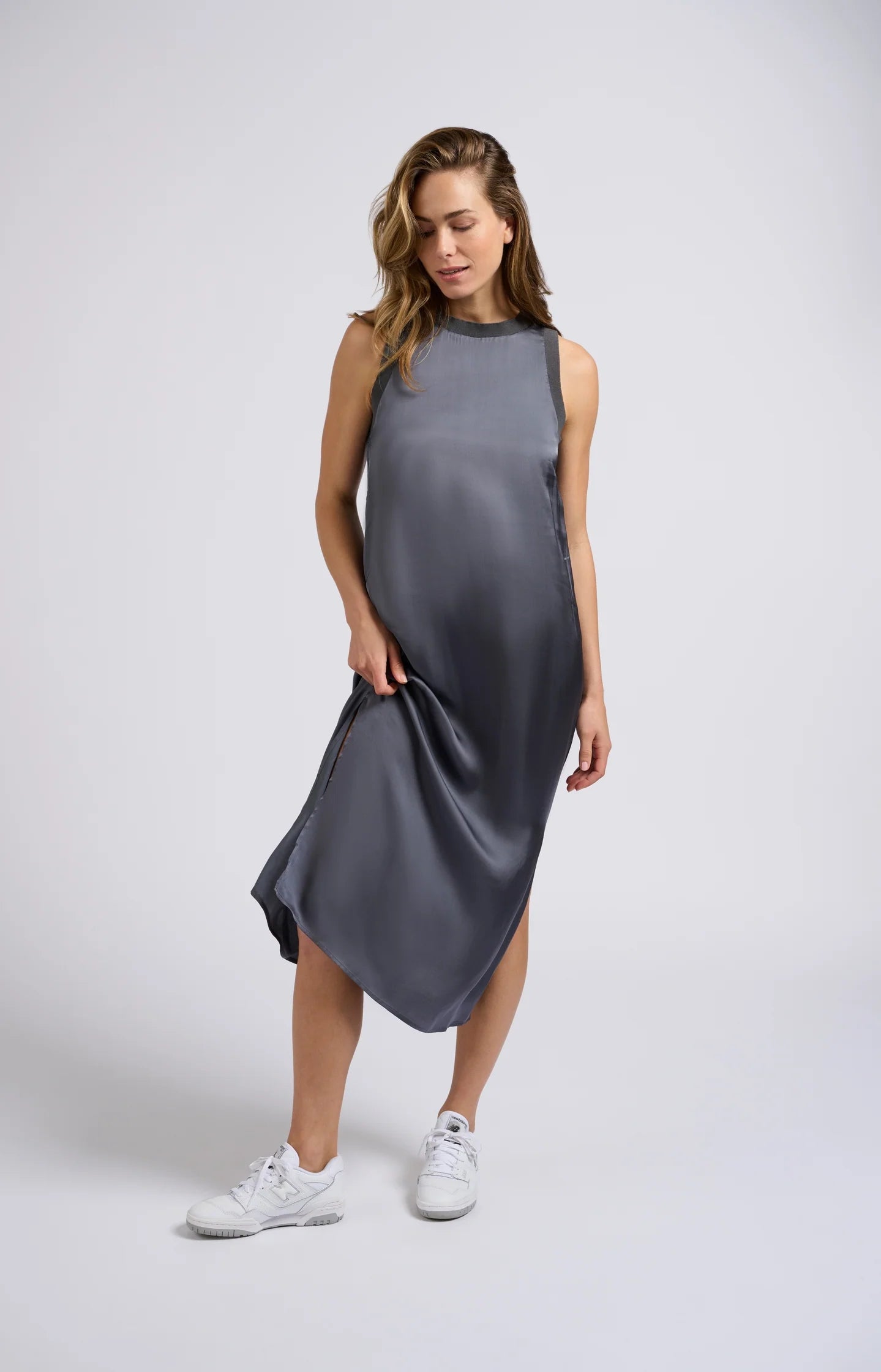 YAYA Satin Sleeveless Dress