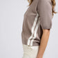 YAYA Short Sleeve Sweater with Stripe