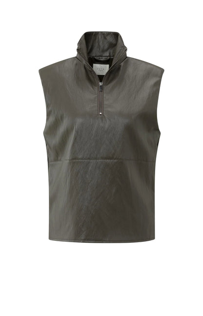 YAYA Faux Leather 1/4 Zip Spencer