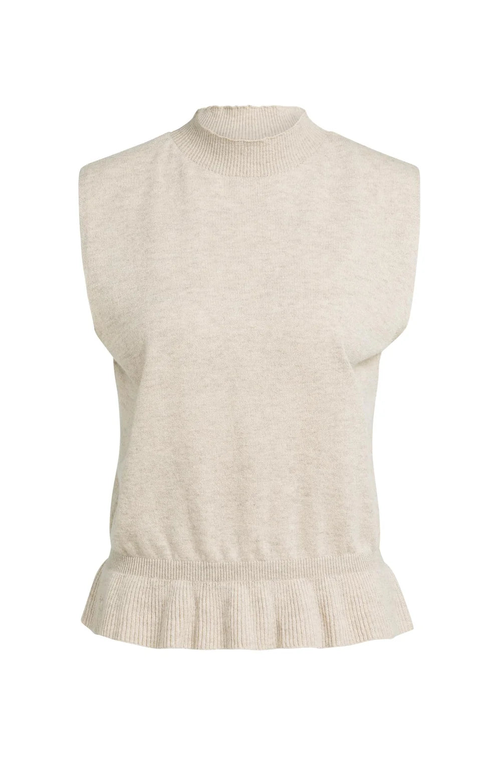 YAYA Sleeveless Sweater with Ruffle Hem